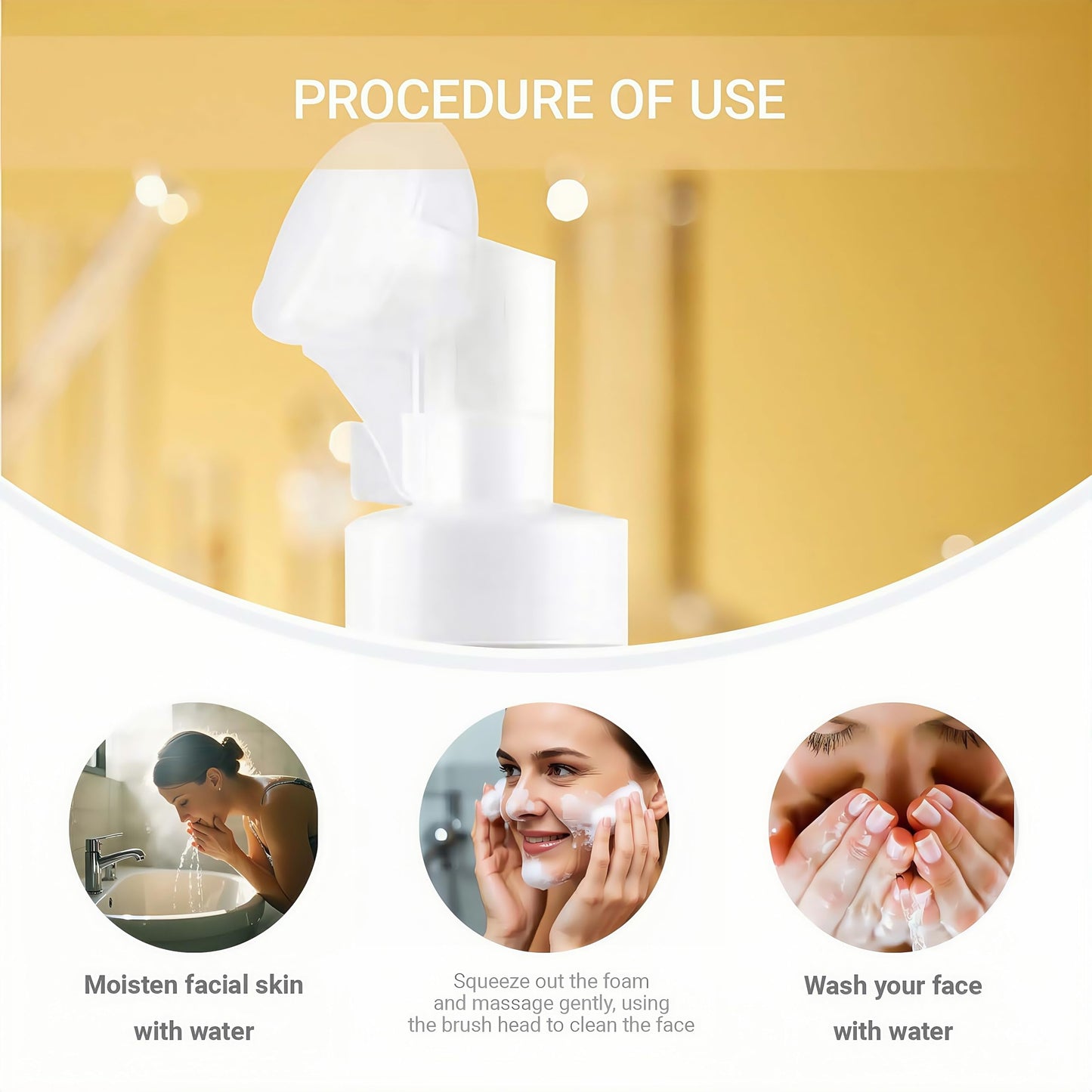 Yongst Turmeric Face Wash With Exfoliating Brush Deep Cleansing Foaming Cleanser For Firming Skin Take Away Excess Keratin, Unclogs Pores, And Brightens Complexion
