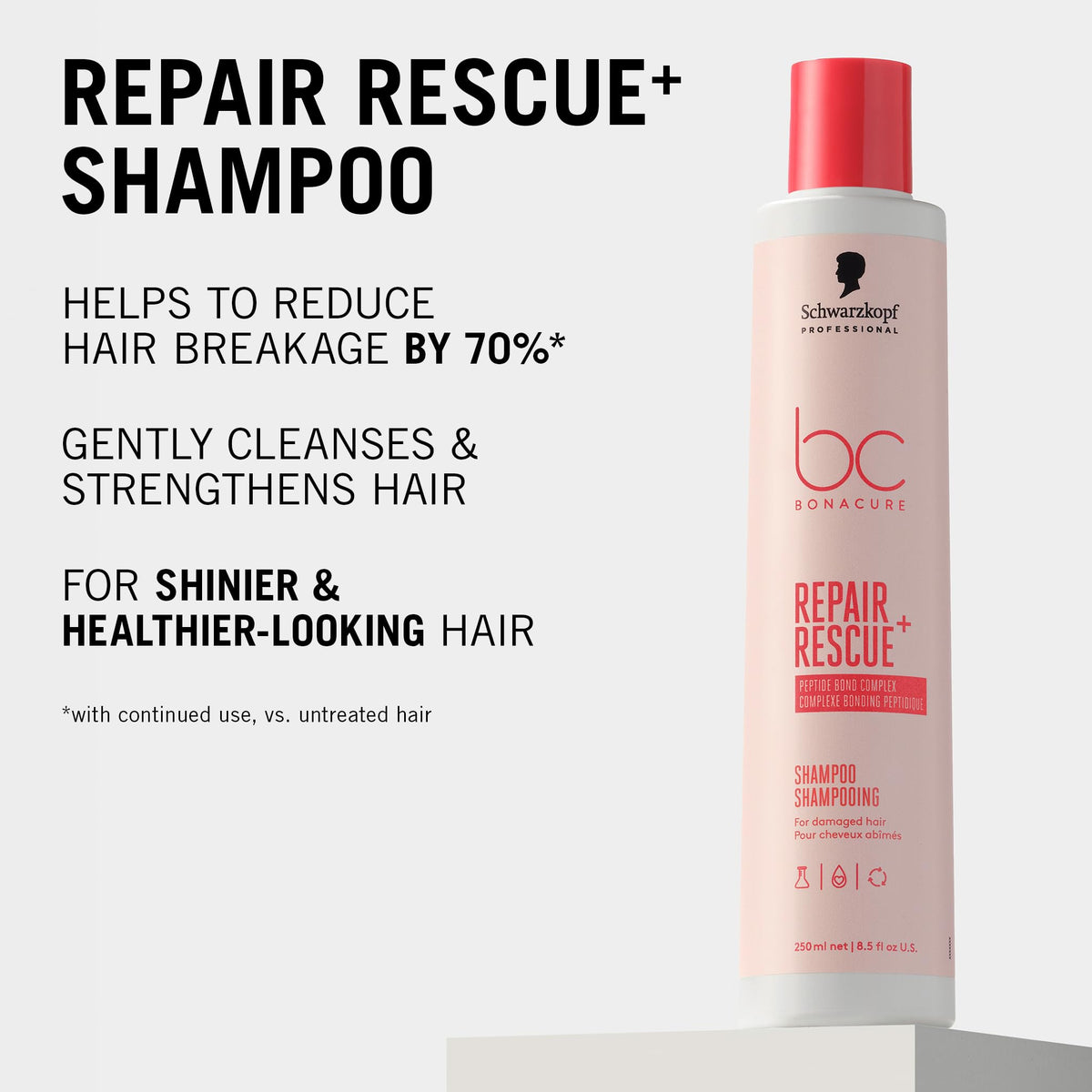 BC Bonacure Schwarzkopf Professional Bonacure Repair Rescue Shampoo For Damaged Hair Vegan Care Complex Arginine Cell Equalizer Technology Moisturizing Restoring Inner Hair Strength Sulphate Free 250 ml
