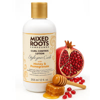 Mixed Roots Curl Control Lotion Honey & Pomegranate – Lightweight Leave‑In Styling Lotion with Jojoba, Wheat & Silk Proteins – Defines, Detangles & Hydrates Curls – Paraben‑Free, 355 ml