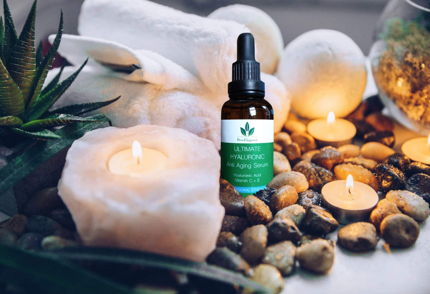 Pro-Elegance Hyaluronic Acid Serum for face 60ml Bottle Anti ageing & wrinkle Cruelty Free Best Pure Liposome Moisturiser with Vitamin C Green Tea Vitamin E & Organic Jojoba Oil