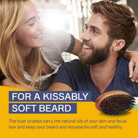 SEVEN POTIONS Seven Potions Boar Bristle Beard Brush For Men — Made of Pear Wood with Soft Second-Cut Boar Hair — Soft Bristles To Tame and Soften Your Facial Hair