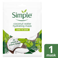 Simple Kind to Skin Hydrating Coconut Water Cruelty-free and Vegan Sheet Mask for Sensitive Skin 1 Pc