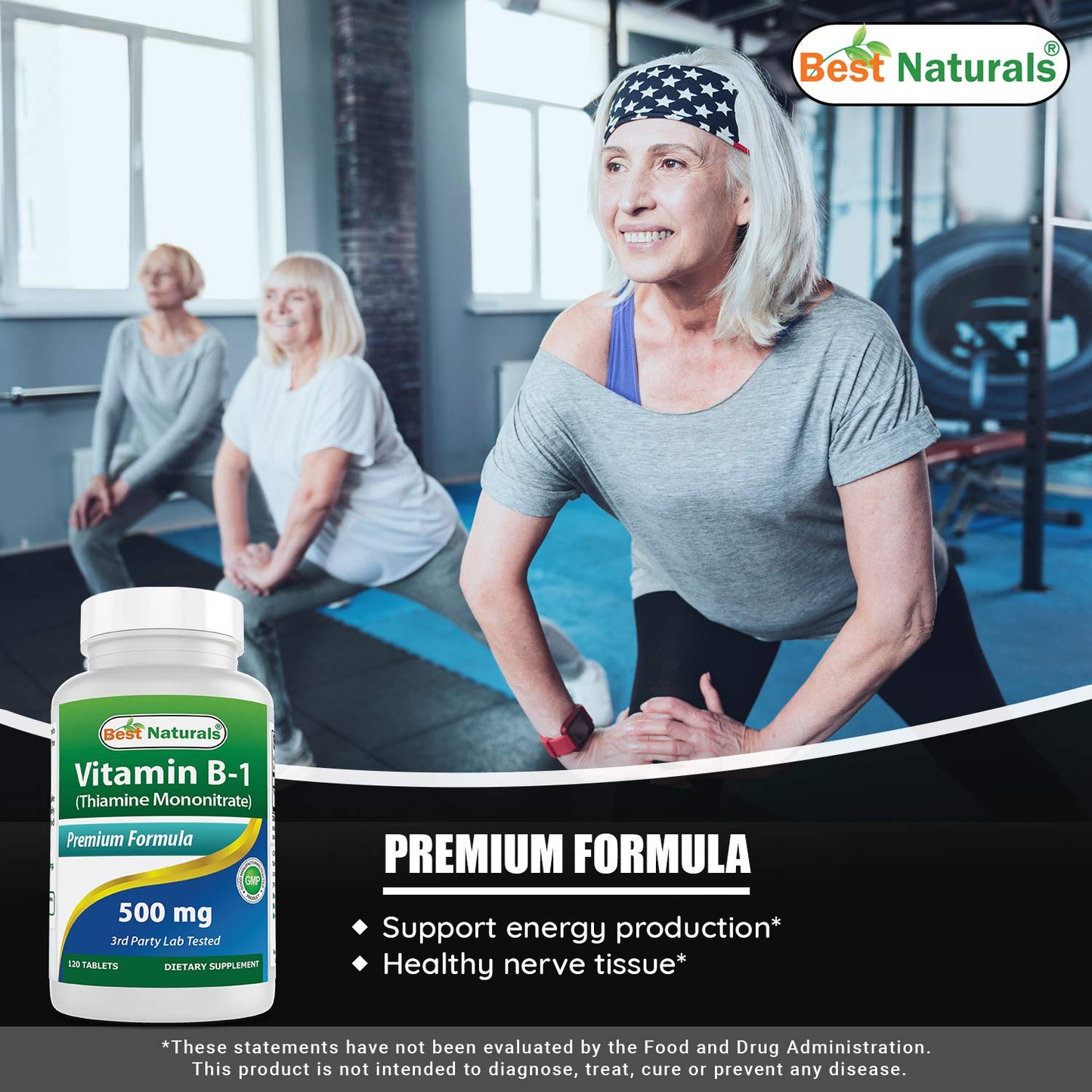 Best Naturals Vitamin B1 as Thiamine Mononitrate 500 mg 120 Tablets (120 Count (Pack of 2))