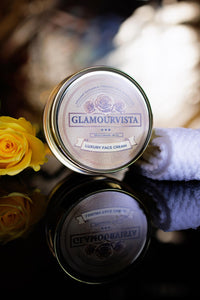 Luxury anti-ageing face cream with 24k gold flakes and hyaluronic acid and collagen. Proud UK manufacturer UKCP-72916130.