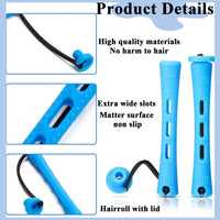SKJAXF 40 Pcs Perm Rods, 0.35 Inch Perm Rollers with 40 Pcs Perm Papers 1 Rat Tail Comb, Home Perm Kit for Women for Natural Hair Long Short Hair Styling Tool Hair Curlers