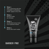 BARBER PRO Face Putty Peel Off Mask with Activated Charcoal | Detoxifying, Cleansing, & Brightening | Peel Off Face Masks | Mens Skincare |