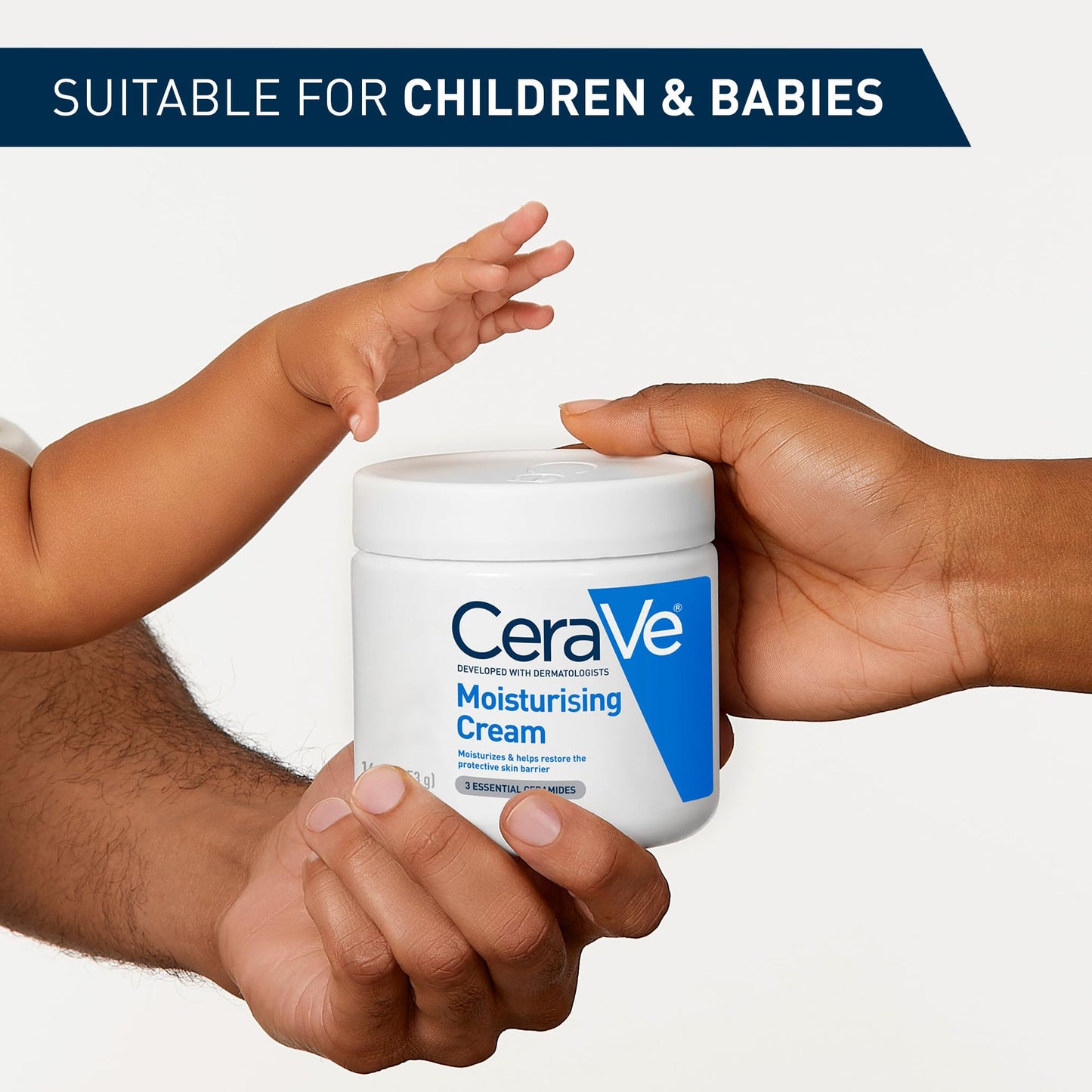 CeraVe Moisturising Cream, Face & Body, With 3 essential ceramides & hyaluronic acid, For dry to very dry skin, 542 g/19 oz
