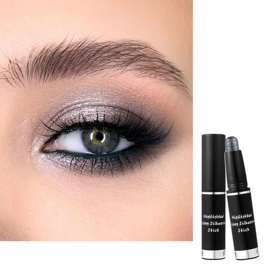 LYNTYAOU Metallic Black Eyeshadow Stick Cream Eye Shadow Stick, Shimmer Glitter Dark Grey Eye Shadow Pen, Highly Pigmented Smooth Long Lasting Waterproof Eyeshadow Pencil