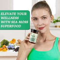 Resawn Sea Moss 16-in-1 Gummies - 6,000 mg Supplement, Green Apple Flavor, 30 Gummies