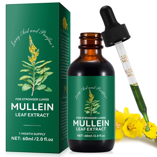 Generic Mullein Drops, Mullein Leaf Extract for Lungs, Mullein Leaf Drops for Lung Cleanse and Phlegm, Fast Absorption Powerful Mullein Extract for Stronger Lungs (1)