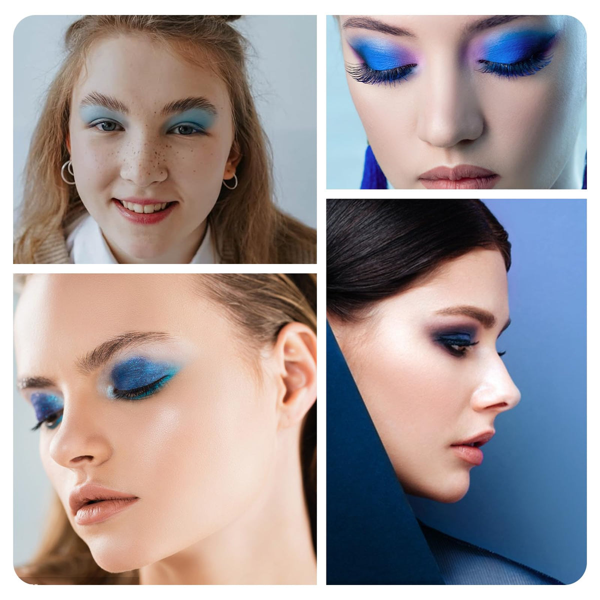 Leogony Blue Eyeshadow Palette, Matte Eye Shadows Pallets Women, Glitter Eye Shadow Palettes for Makeup