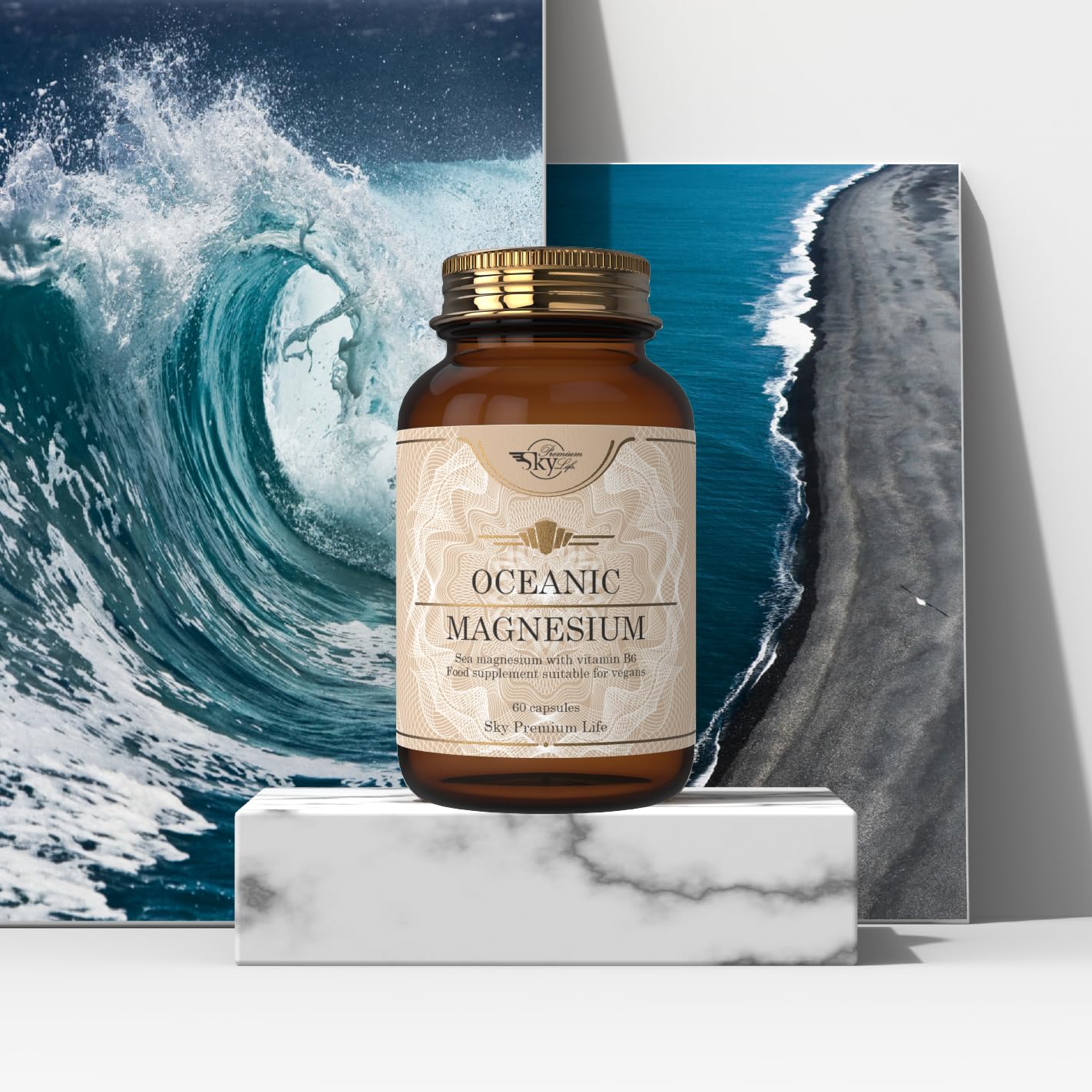 Sky Premium Life Oceanic Magnesium Food Supplement with Vitamin B6 – 60 Capsules