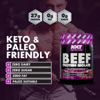 NXT Nutrition NXT Beef Protein Isolate 540g - High Protein Powder in Natural Amino Acids - Paleo, Keto Friendly - Dairy and Gluten Free | 540g (Black Grape)
