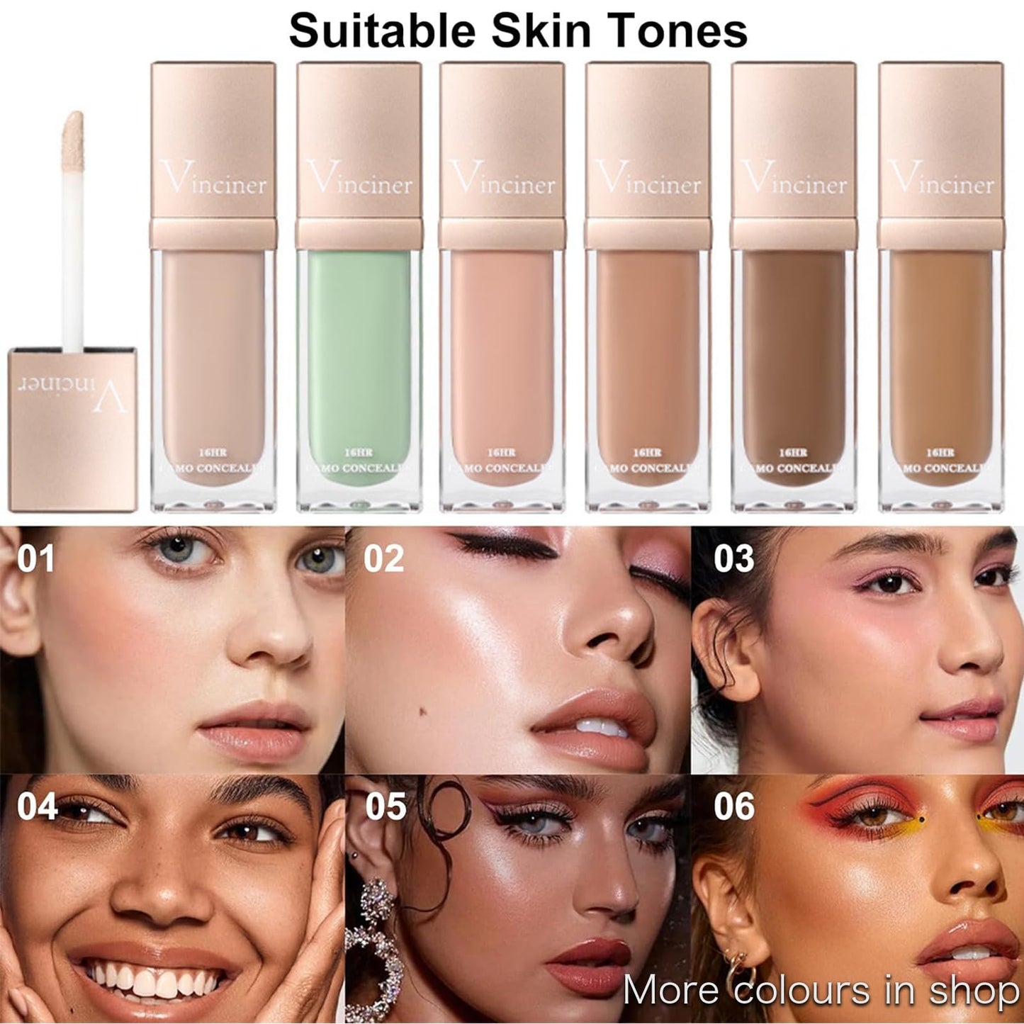 HAORQEE Green Concealer for Redness, Colour Corrector Liquid Concealer, Hydrating Concealer for Dark Circle, Redness, Dullness, Long Lasting Full Coverage Concealer Face Brightener Foundation Liquid Stick