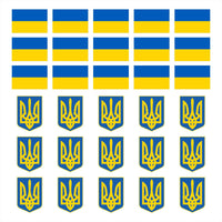 Womaha 30 Sheets Ukraine Flag & Emblem Temporary Tattoos for Kids Adults Fans Fake Face Tattoo Stickers
