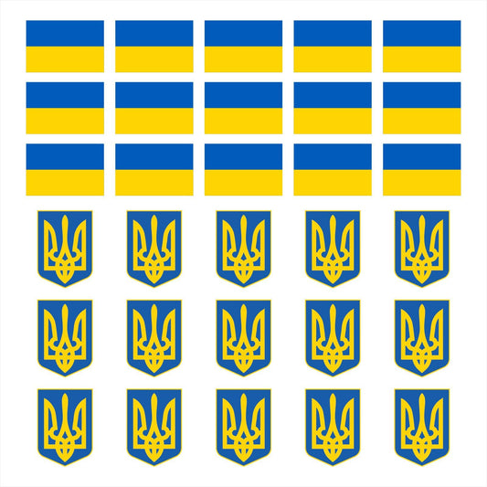 Womaha 30 Sheets Ukraine Flag & Emblem Temporary Tattoos for Kids Adults Fans Fake Face Tattoo Stickers