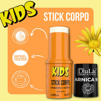 DULÀC FARMACEUTICI 1982 Dulàc - Arnica Stick Kids Body Relief 15 ml, 99% Natural Arnica Cream for Children 6+ Months, Balm for Bruises and Swelling, 70% Arnica Salve Enriched with Aloe, Nickel Tested, Pocket Size