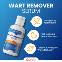 Natures Relief Co Wart Remover Treatment | Salicylic Acid Wart Treatment for Hands & Feet | Natural Wart Removal Serum with Tea Tree & Lemongrass Oil | Fast-Acting & Gentle Formula | 50ml | Travel Friendly