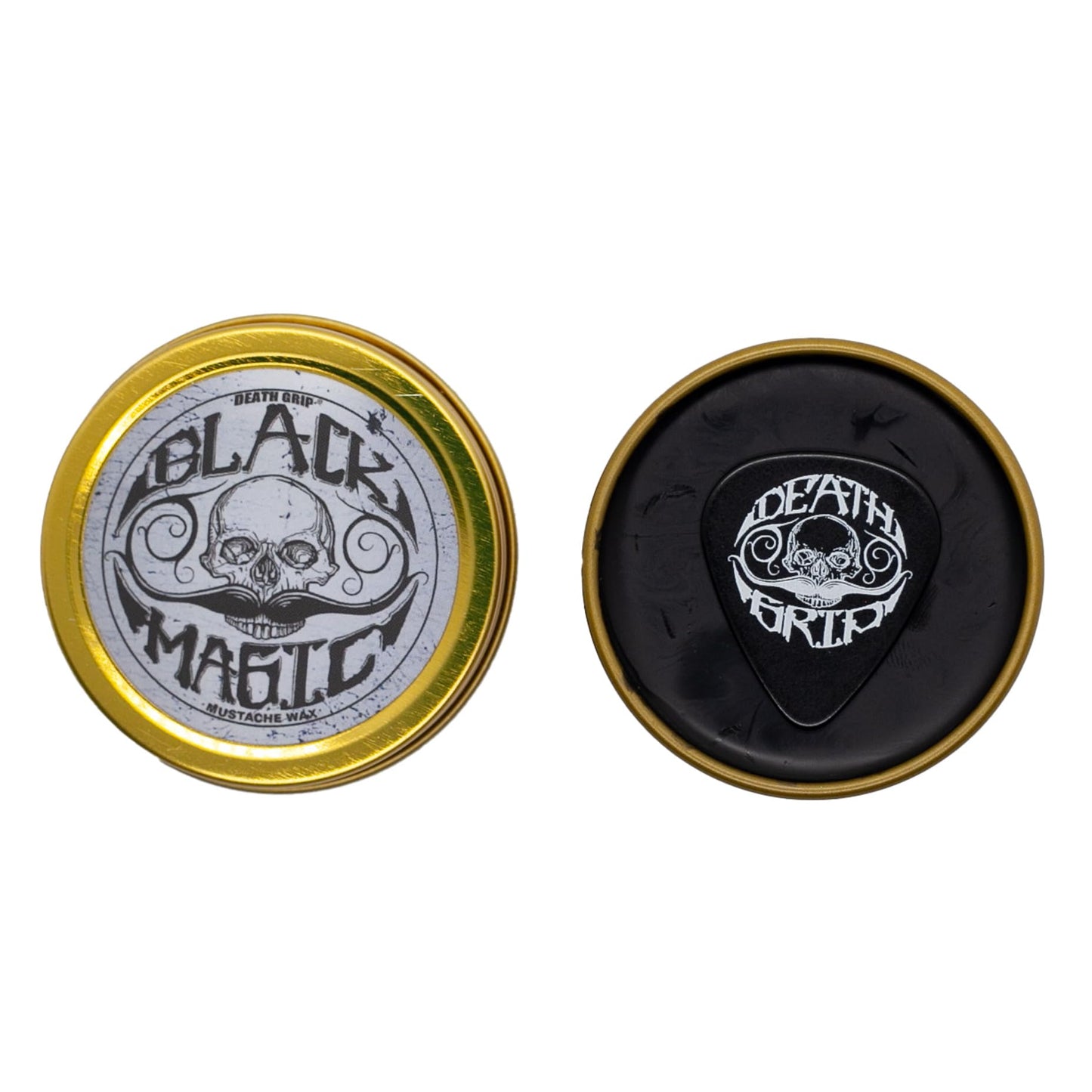 THE VINTAGE GROOMING CO. Black Mustache Wax | Black Magic Death Grip Moustache Wax | Hide Grey Hair In Beard Or Moustache | Extra Strong Hold Mustache Wax Unscented | 1 oz Tin Heat Source Required