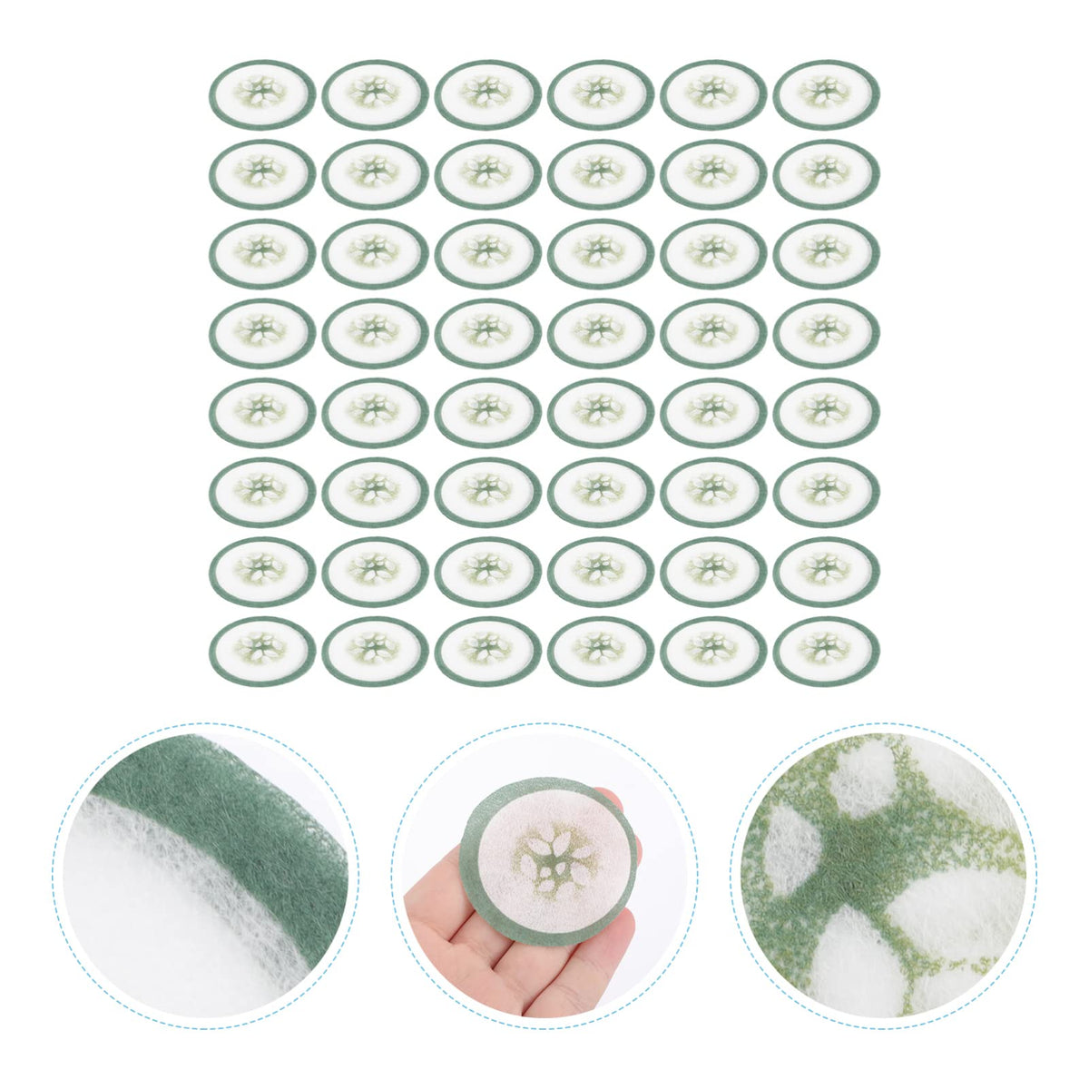 LALAFINA 100pcs Spa Cooling Eye Pads Cucumber Print Eye Patches Eyelash Pad Disposable Vegetable Eye Patches Non- woven Eye Masks Paper for Home Travel Salon