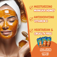 7th Heaven Manuka Honey Peel Off Face Mask with Vitamin E, Pack of 6 - Nourish and Renew - All Skin Types
