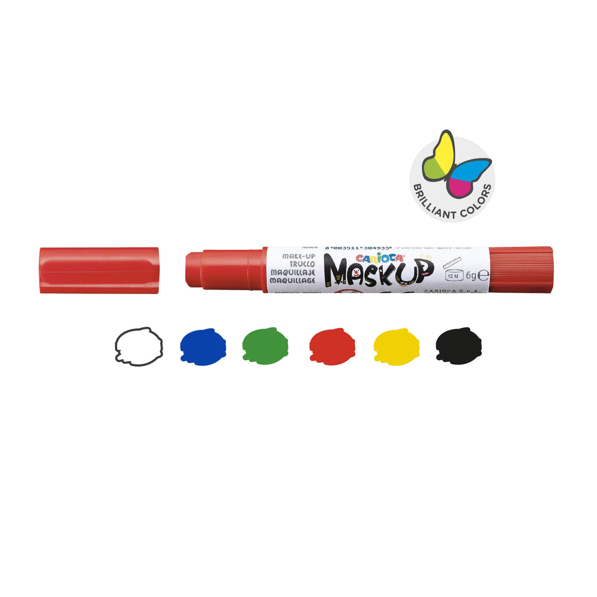 Carioca CARIOCA Mask Up Party, Face Painting Kit for Boys and Girls, Make-up Sticks Ideal for Christmas, Halloween, Carnival and Parties - 3 Colours and 2 Tutorials - Dermatologically Tested