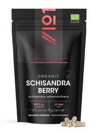 ALPHA01 Organic Schisandra Berry 1000mg – High Strength Formula - 120 Vegan Capsules – Resealable and Recyclable Pouch by Alpha01