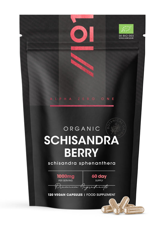 ALPHA01 Organic Schisandra Berry 1000mg – High Strength Formula - 120 Vegan Capsules – Resealable and Recyclable Pouch by Alpha01