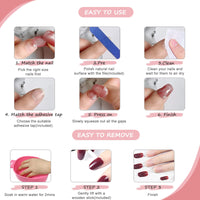 Ceboic 24Pcs Square False Nails Medium, Glossy Cute Flower French Press on Nails, Frosted Stick on Nails with Glue Stickers, Full Cover Artificial Fake Nails for Women Girls DIY Manicure Decoration