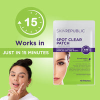 Skin Republic Face Spot Clear Patches (48 x Patches) | Acne Treatment with Salicylic Acid | Clears Spots, Blemishes And Pimples Overnight