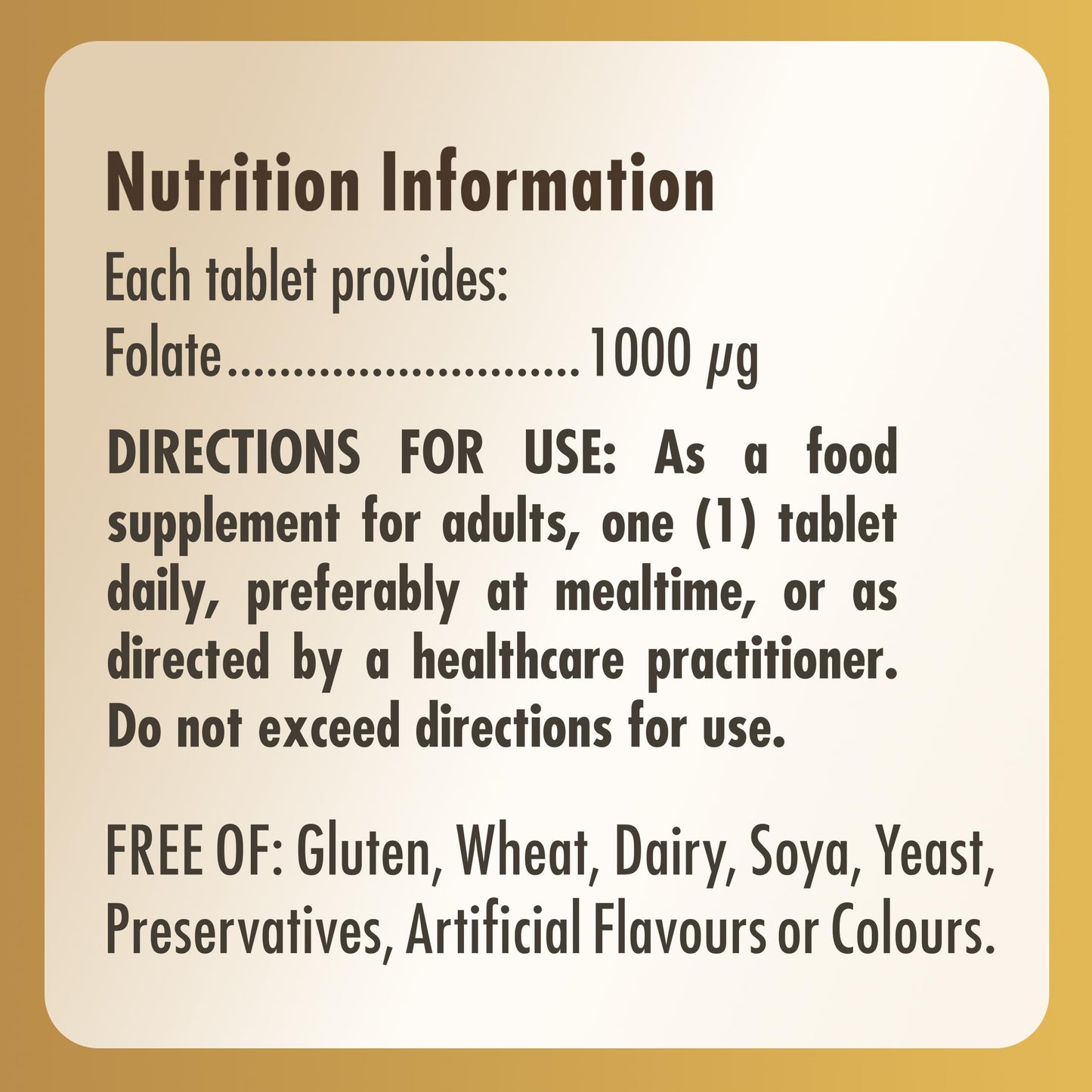 Solgar Folate 1000mcg - High Strength Formula - Healthy Maternal Tissue Growth During Pregnancy - Vegan - 60 Tablets