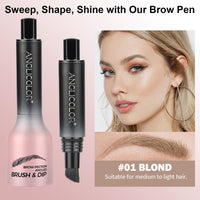 Shengqialun Upgraded Brow Pencil Brow-Fection Angled Brush & Dip, Beauty Brow Easy To Color, Eye Brow Pen Last All Day, Waterproof Eyebrow Pencil Liquid Eyebrow Pen for Women (Blond)