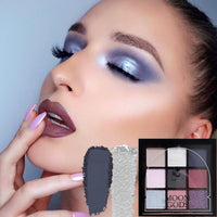 LYNTYAOU Black Gray Blue Silver Smoky Eyeshadow Palettes set, Matte Goth Eye Shadow Shimmer Palette, Neutral Purple Make-Up Palettes for Women Glitter Make up Set, Festival Eyeshadows 9 Colour Highly Pigmented