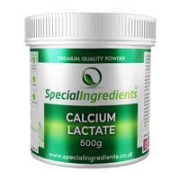 SPECIAL INGREDIENTS Calcium Lactate Powder 500g Premium Quality - Vegan & Vegetarian, Non-GMO, Gluten Free - Recyclable Container