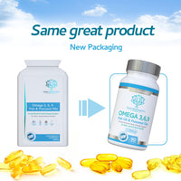 swiss bioenergetics Omega Balanced 3, 6 & 9 Fish Oil 1000mg, 90 Capsules - High Strength EPA & DHA Formula derived from Fish & Flaxseed Oil with Added Vitamin E in Easy to Swallow Soft Gel Capsules