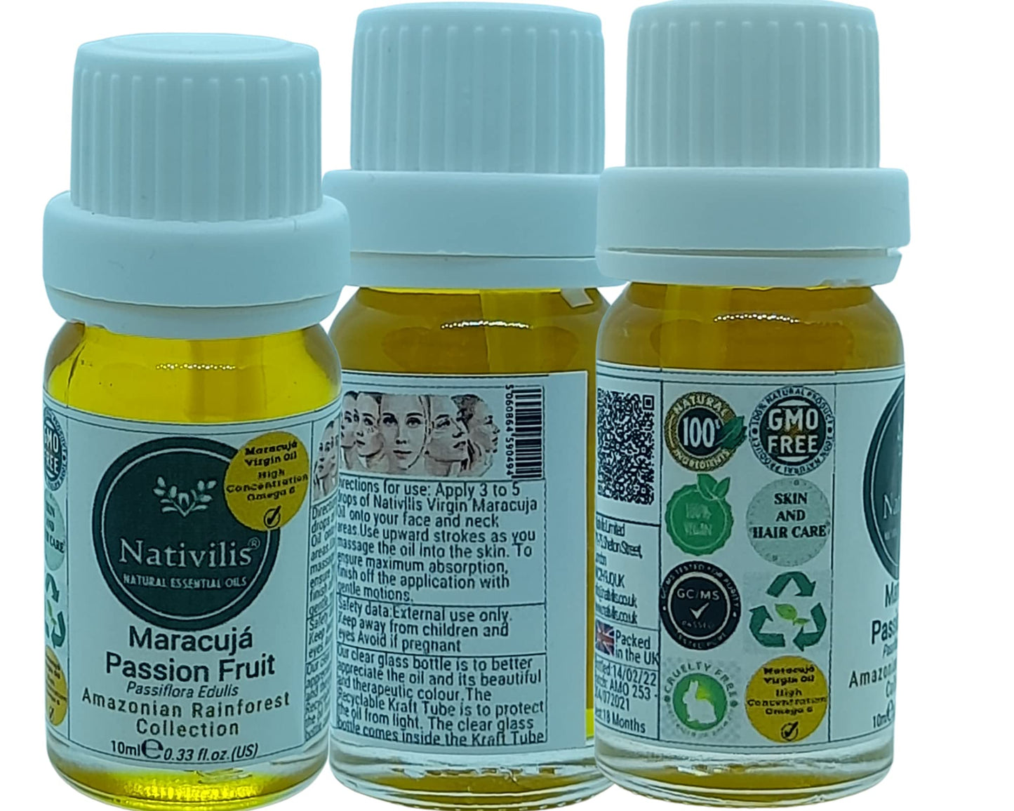 Nativilis Natural Essential Oils Nativilis Virgin Maracuja Passion Fruit Oil - (Passiflora Edulis) - Amazonian Rainforest Collection High Concentration Omega 6 - Sebum Regulating Properties Soothing on Skin Scalp - Copaiba Benefits
