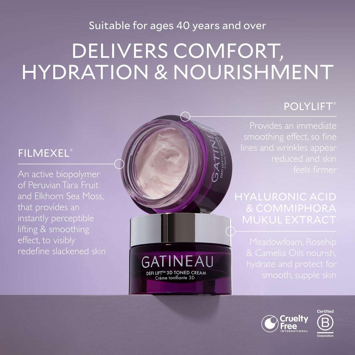 Gatineau GATINEAU Defi Lift 3D Toned Cream - 15ml, Firming & Volumising Face Cream, Filmexel®, Polylift® & Hyaluronic Acid, Firms & Smooths the Appearance of Skin, Plumps & Restores Volume