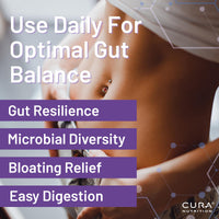 Cura Nutrition CURA NUTRITION SPOREBIOTICS – Spore Based Probiotic with Antioxidants, Active Bacteria Daily Supplement to Boost Akkermansia, 3 Bacillus Spores for Gut Health Support, Vegan Probiotics (30 Capsules)