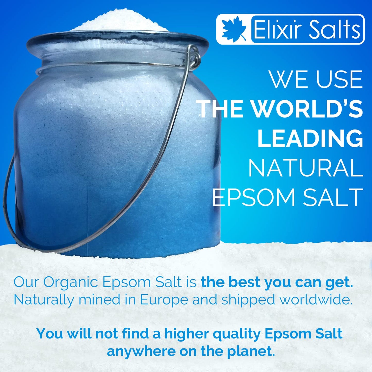 Elixir Gardens 100% BP FCC Food Medical Grade Organic Epsom Salts Various Sizes 200g-25kg | 300g | Mined in Germany