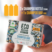 Little Soap Company Eco Warrior Men's Moisturising Shampoo Bar, Argan & Coconut, Vegan, 100g