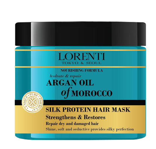 Lorenti Deep Conditioning Hair Mask 500 ml | For Dry, Damaged, Dense & Frizzed Hair | Contains Vitamin B7 & Proteins to Balance & Moisturize Hair | 16.9 Fl Oz (Argan Oil)