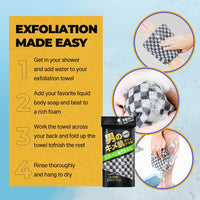XIANZANDER 1 Piece Japanese Exfoliating Towel,Exfoliating Shower Towel,Exfoliating Washcloth,Loofah Back Scrubber,Body Scrubber Towel for Men Women