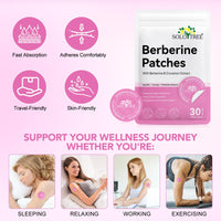 BODY JUICE OIL Berberine Patches Healthy Shape Support, Botanical Plant-Based Formula with Berberine, Chromium - 30 Vegan Patches (30PCS)