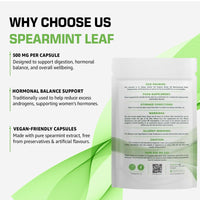 Bodygenix Spearmint Leaf Capsules - 500mg Hormonal Balance Digestive Health Fatigue & Stress Relief Support Antioxidant Formula Natural Food Supplement - 120 Capsules 4 Month Supply