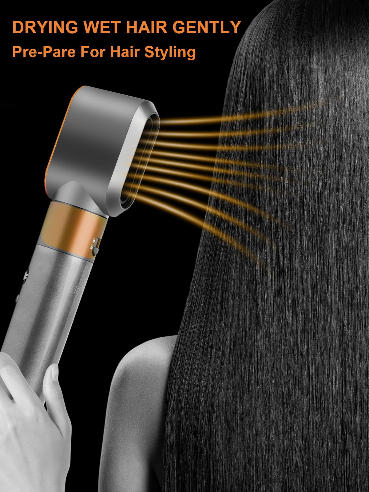 ZEPHBLOW Pre-Styling Dryer Attachment for Dyson Airwrap HS01/HS05, Pre-Shaped Nozzle Replacement Attachment Compatible with Dyson Air wrap, Part NO.969759-01 Gold