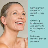 Face Facts Overnight Renew - Restoring Night Cream. Luminating blueberry and acia berry with aloe vera and anti-ageing centella asiatica, smooth, refine and glow. 50ml