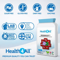 Densiboost Bone Remineralisation 60 Capsules (not Tablets) with Calcium, Magnesium, Manganese, Phosphorus, Copper, Boron, Zinc and Vitamins D3 and K2 MK-7. Made in The UK by Health4All