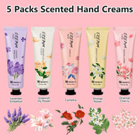 Nineaccy Floral assorted Hand Cream Set, 5 x 30ml，Pack of 5，Friendly to all skin，Gifts for Women, Mother's Day Gifts