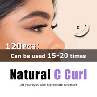 GAQQI Cluster Lashes 12mm Individual Lash Clusters 120Pcs C Curl 12 mm Eyelashes Diy Eyelash Extensions Soft Eyelashes Natural Look False Lashes At Home(GQ03-C 12mm)