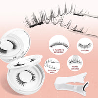 Higu clace Magnetic Eyelash Kit with Applicator, Reusable Magnetic Lashes Set with Clamp, Waterproof No Glue Needed Lashes Easy to Use (Style AN)